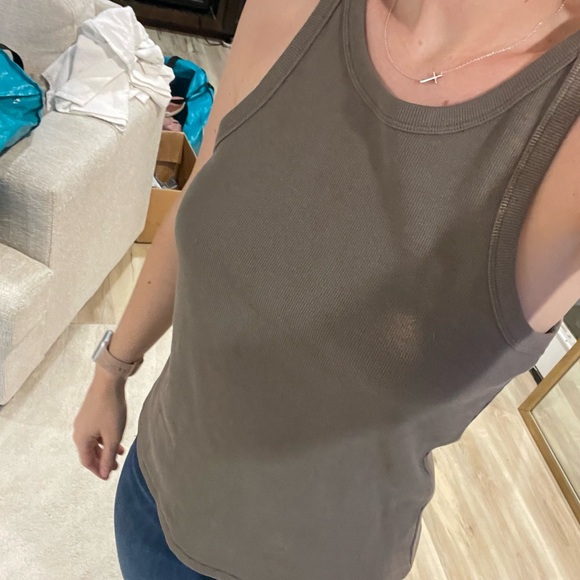 Nuuds Women’s Essential Rib Tank Top - Mocha large - Picture 2 of 3